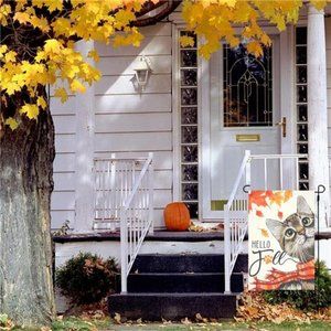 Accents | Fall Garden Flag Double Sided1218 Inch Hello Fall Cat ...